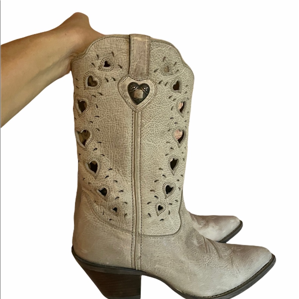 Durango Crush heart cutout leather western boots 9.5